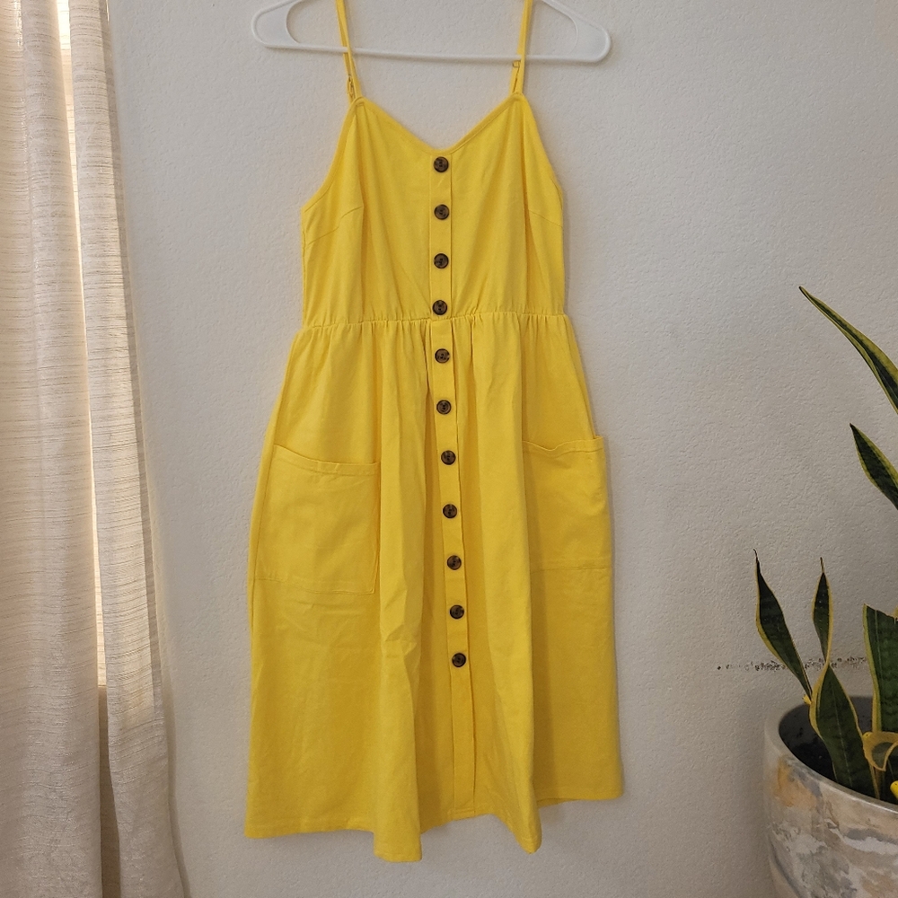 Halife Bright Yellow Sundress Size Large NWOT